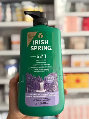 Irish Spring 5 in 1 Eucalyptus Bergamot Scented Body Wash.