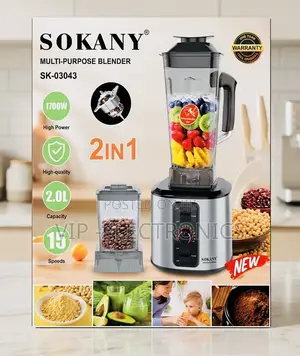 Sokany Juicer 1700w High-Power 2-in-1 Multi-Purpose Blender