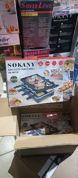 Sokany Raclette Table Grill (Model Sk-08139), Featuring a 1600w Power