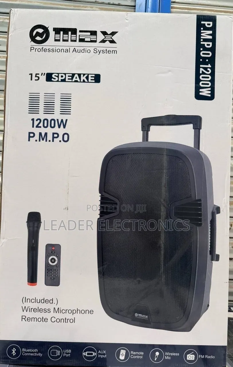 Max Professional Audio System 15" Speaker – 1200w Power
