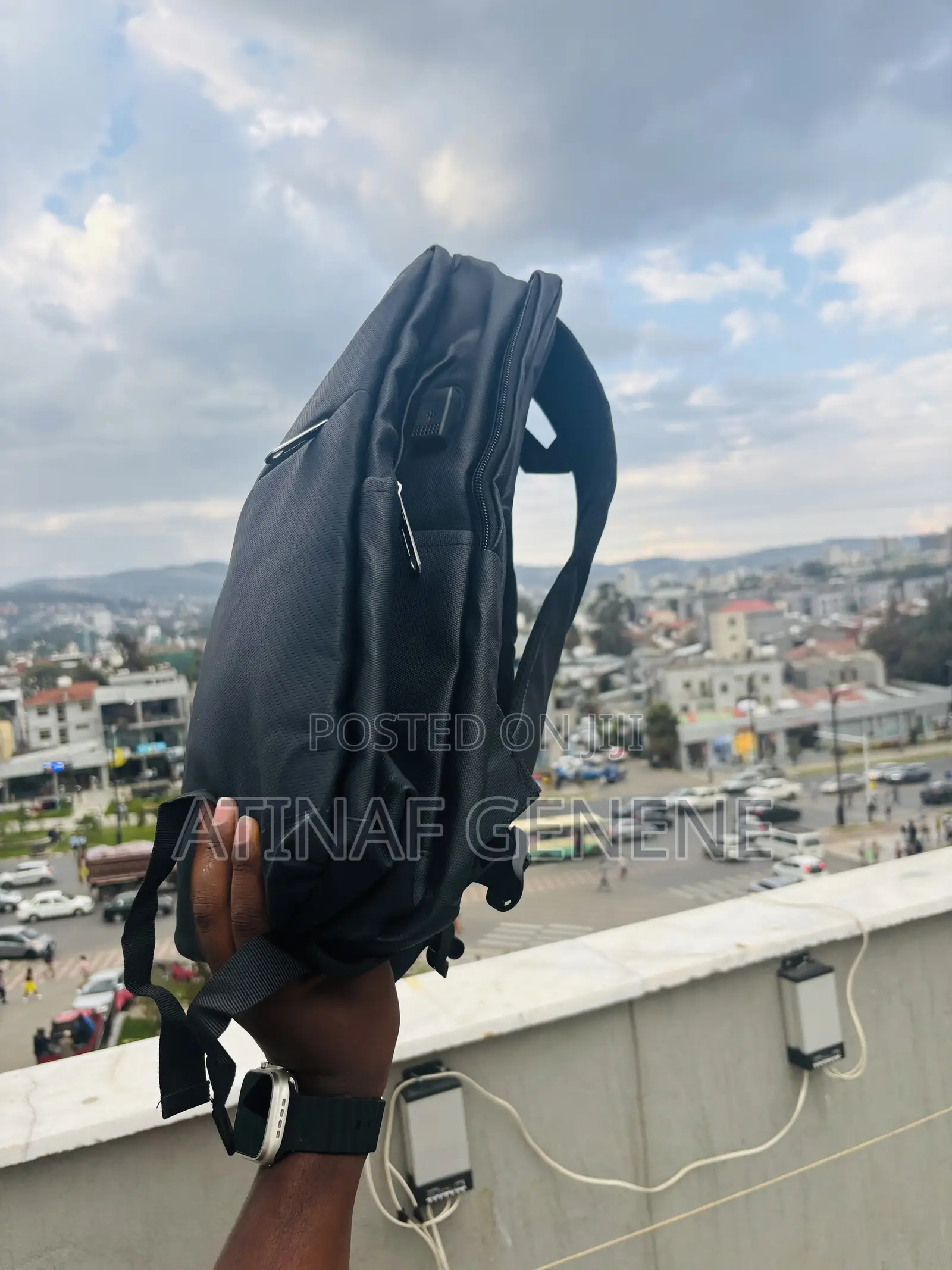 Sleek Black Leather Laptop Backpack – Waterproof, Stylish Spacious