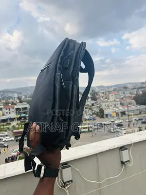 Sleek Black Leather Laptop Backpack – Waterproof, Stylish Spacious