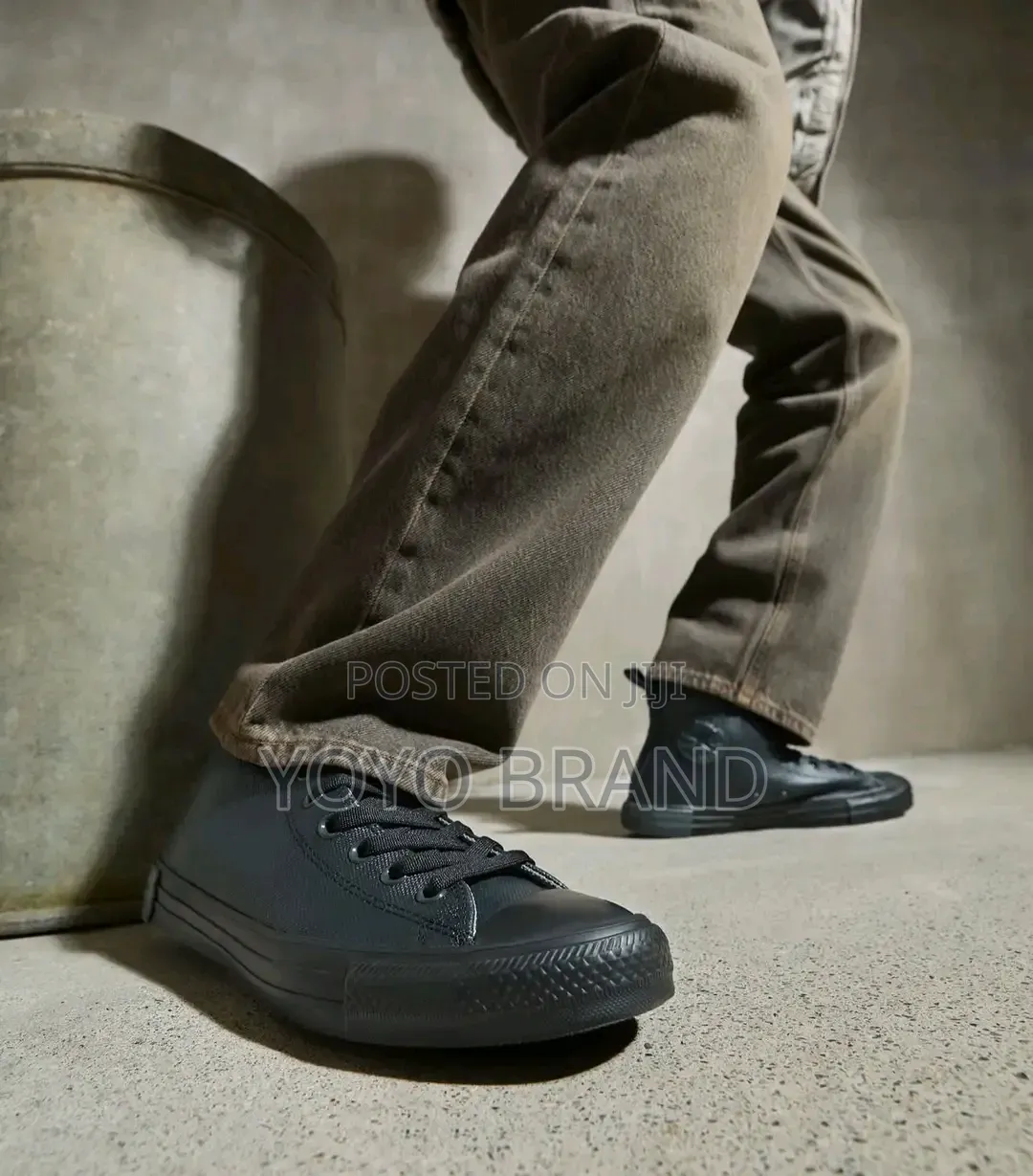 All Star Convesre Chunk Plus Tripple Black Lather Unisex Shoes