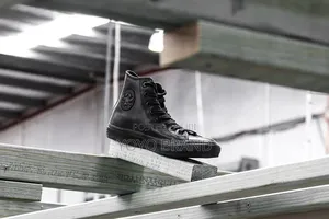 All Star Convesre Chunk Plus Tripple Black Lather Unisex Shoes