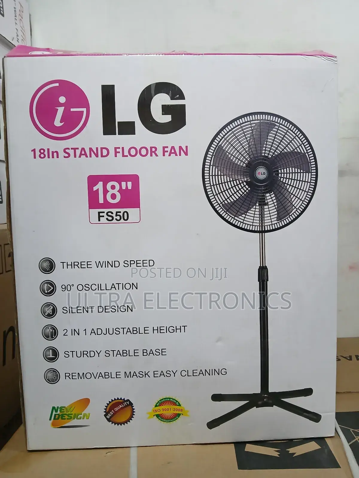 Lg 18-Inch Stand Floor Fan (Model Fs50) Designed for Cooling Spaces.