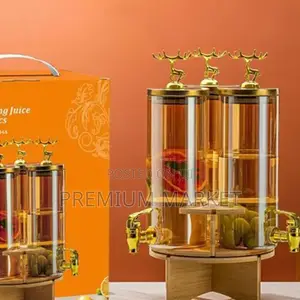 3-in-1 6.8litre Rotating Glass Beverage Dispenser ተሽከርካሪ ባለ 3 ጃር