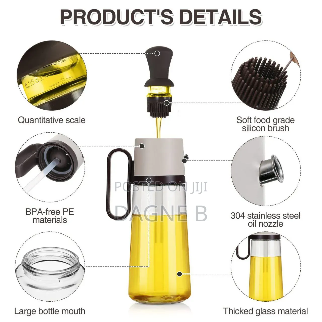 2 in 1 Oil Brush and Dispenser Tool የዘይት መቀነሻ እና መቀቢያ