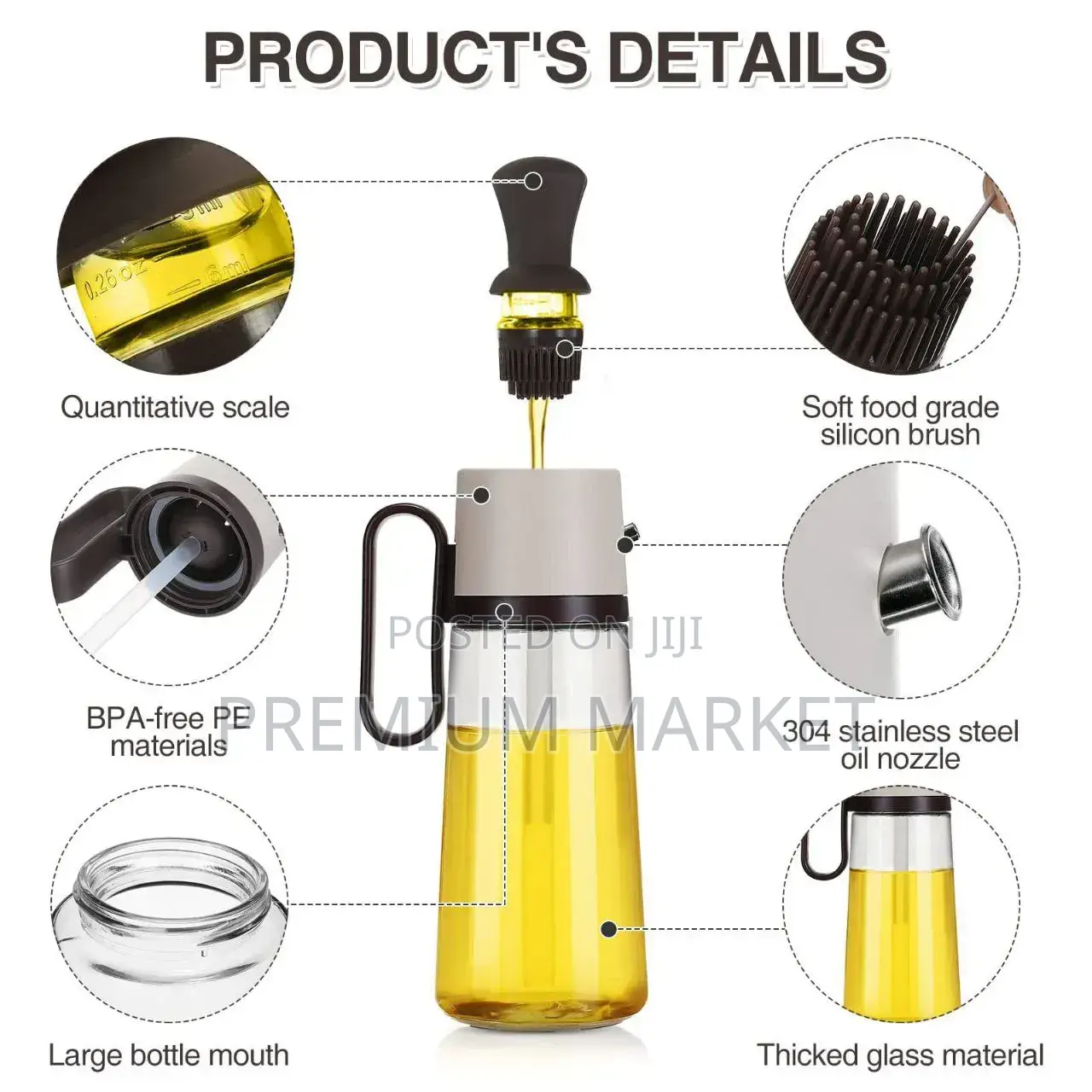 2 in 1 Oil Brush and Dispenser Tool የዘይት መቀነሻ እና መቀቢያ