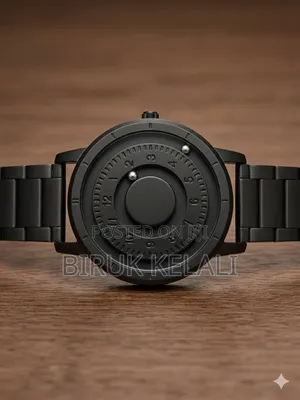 Magneto Magnetic Watch Featuring a Black Stainless Steel Band