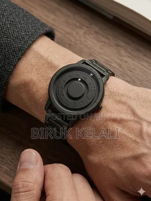 Magneto Magnetic Watch Featuring a Black Stainless Steel Band