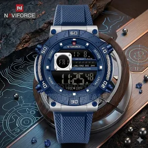 Naviforce Nf9241t Men's Digital Sports Watch Featuring a Blue Silicone