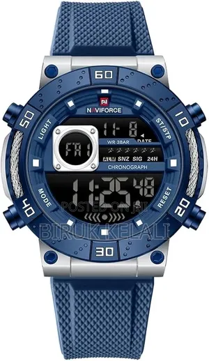 Naviforce Nf9241t Men's Digital Sports Watch Featuring a Blue Silicone