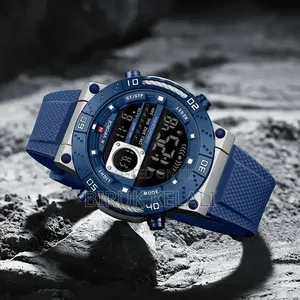 Naviforce Nf9241t Men's Digital Sports Watch Featuring a Blue Silicone