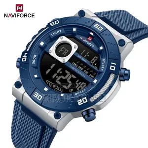 Naviforce Nf9241t Men's Digital Sports Watch Featuring a Blue Silicone