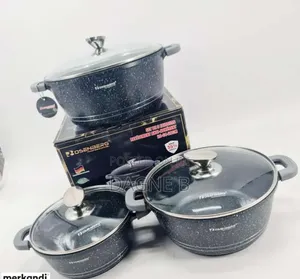 Rosenberg 3-Piece Cookware Pot Set ሮዘንበርግ ሴራሚክ ድስት