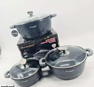 Rosenberg 3-Piece Cookware Pot Set ሮዘንበርግ ሴራሚክ ድስት