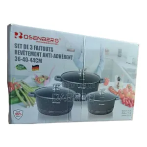 Rosenberg 3-Piece Cookware Pot Set ሮዘንበርግ ሴራሚክ ድስት