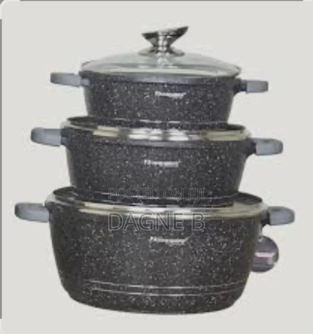 Rosenberg 3-Piece Cookware Pot Set ሮዘንበርግ ሴራሚክ ድስት