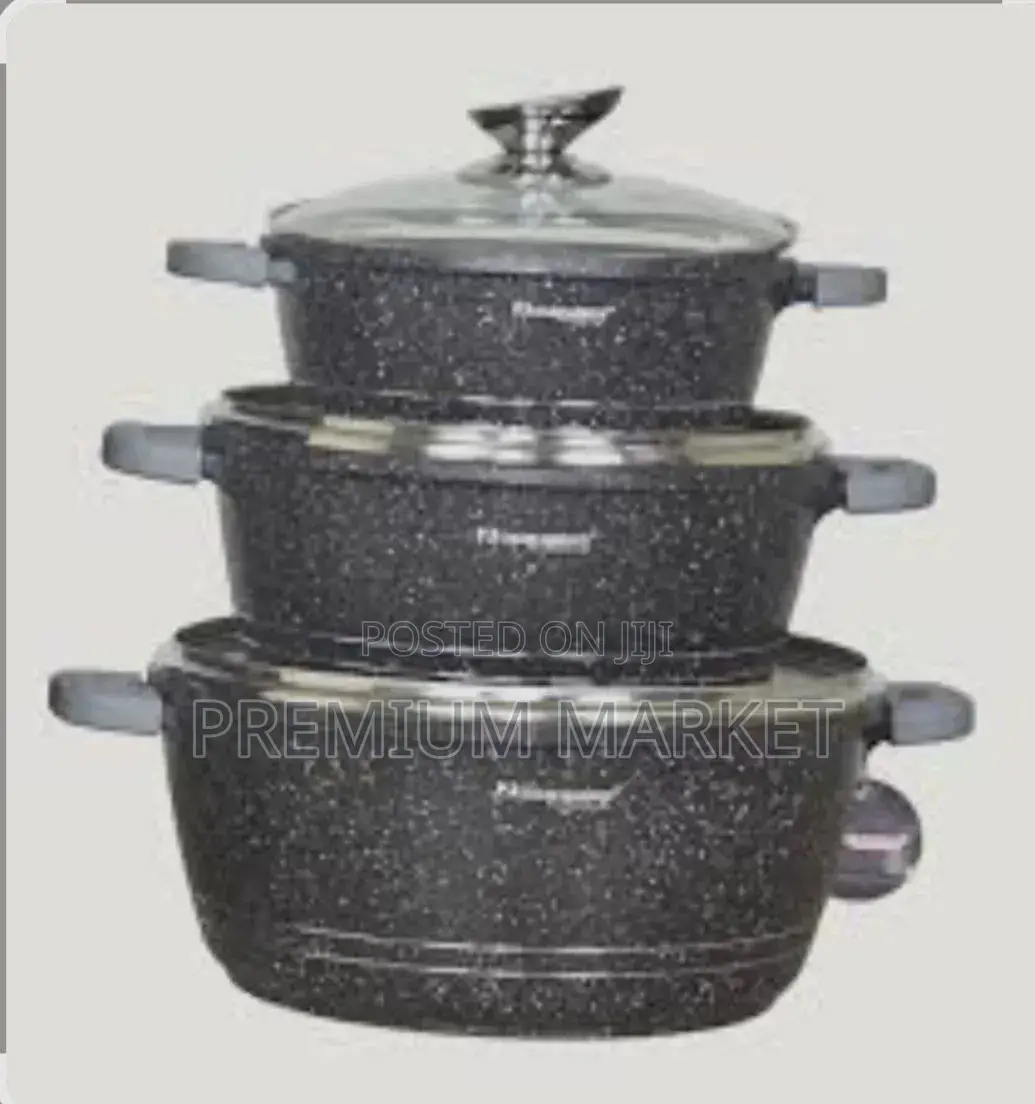 Rosenberg 3-Piece Cookware Pot Set ሮዘንበርግ ሴራሚክ ድስት