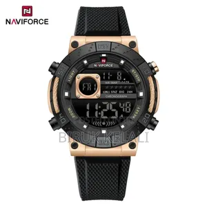 Naviforce Nf9241 Digital Sports Watch Featuring a Black Silicone Strap