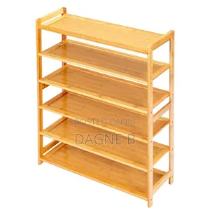 6-Tier Natural Bamboo Shoe Rack የተፈጥሮ የቀርከሃ ጫማ መደርደሪያ