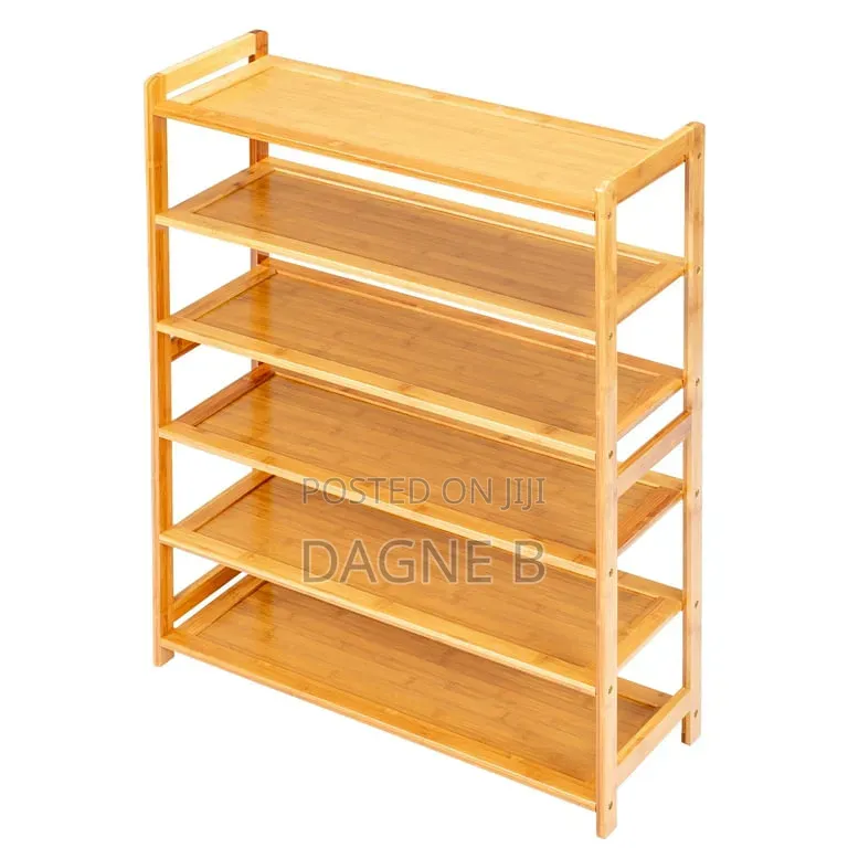 6-Tier Natural Bamboo Shoe Rack የተፈጥሮ የቀርከሃ ጫማ መደርደሪያ