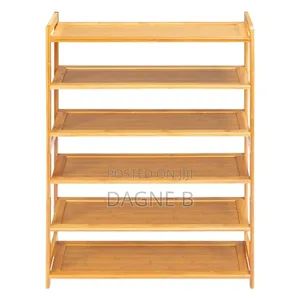 6-Tier Natural Bamboo Shoe Rack የተፈጥሮ የቀርከሃ ጫማ መደርደሪያ