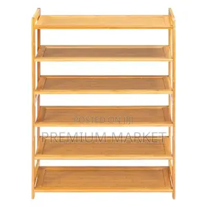 Shoe Rack Bamboo 6-Tier የተፈጥሮ የቀርከሃ ጫማ መደርደሪያ
