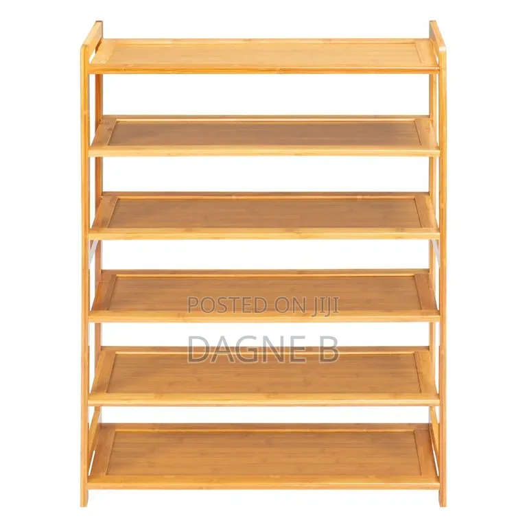 6-Tier Natural Bamboo Shoe Rack የተፈጥሮ የቀርከሃ ጫማ መደርደሪያ