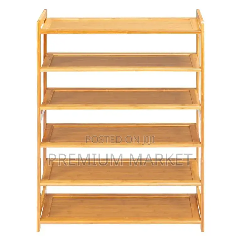 Shoe Rack Bamboo 6-Tier የተፈጥሮ የቀርከሃ ጫማ መደርደሪያ