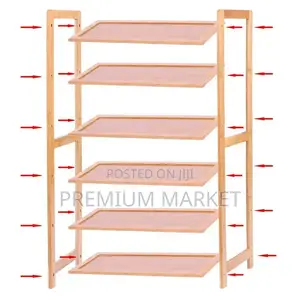 Shoe Rack Bamboo 6-Tier የተፈጥሮ የቀርከሃ ጫማ መደርደሪያ