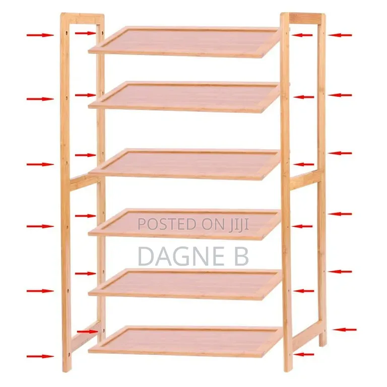 6-Tier Natural Bamboo Shoe Rack የተፈጥሮ የቀርከሃ ጫማ መደርደሪያ