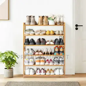 Shoe Rack Bamboo 6-Tier የተፈጥሮ የቀርከሃ ጫማ መደርደሪያ