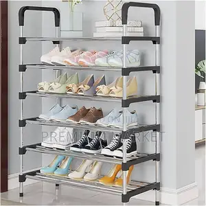 Shoe Rack 6 Tier Stainless Steel የብረት የጫማq መደርደሪያ