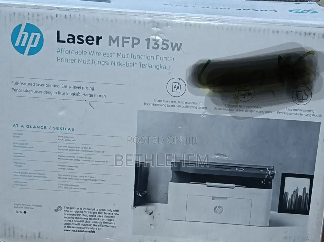 Hp Laserjet MFP 136w All in One Printer With It's Lesser