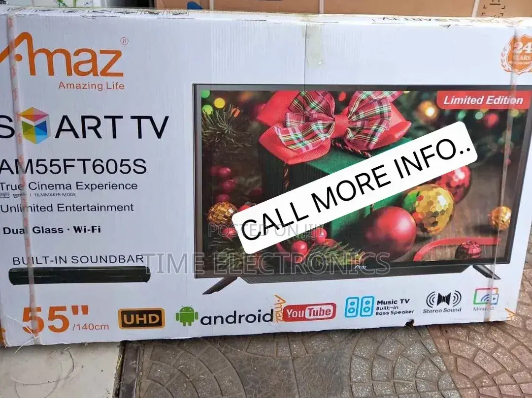 Amaz 55'' New 2024 Smart Tv 5 Year Warranty_free Delivery