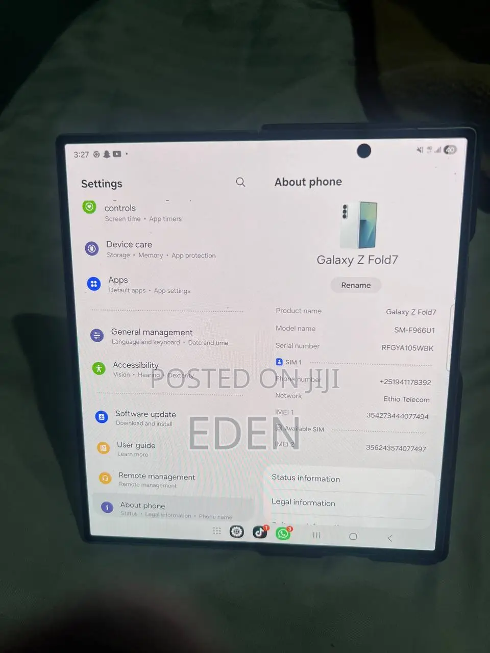 New Samsung Galaxy Z Fold7 512 GB Blue