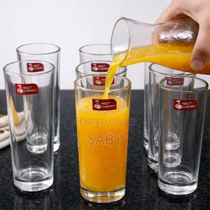 Red Cherry Brand Clear Glass Tumblers.