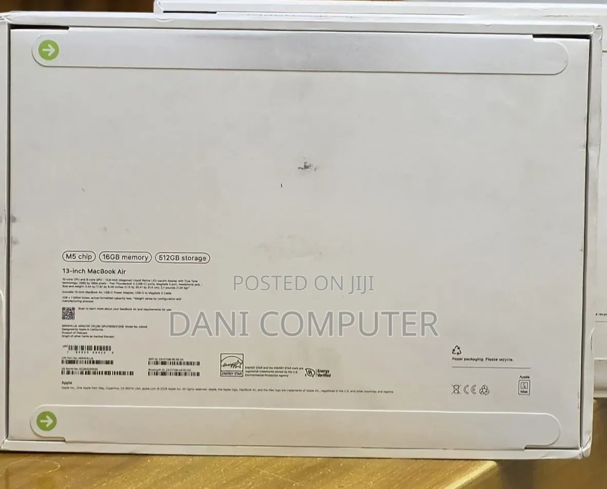 New Laptop Apple MacBook Air 2026 M5 13-inch 16GB Apple M5 SSD 512GB