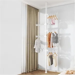 Telescopic Retractable Clothes Drying Rack With 5 Folding Wings