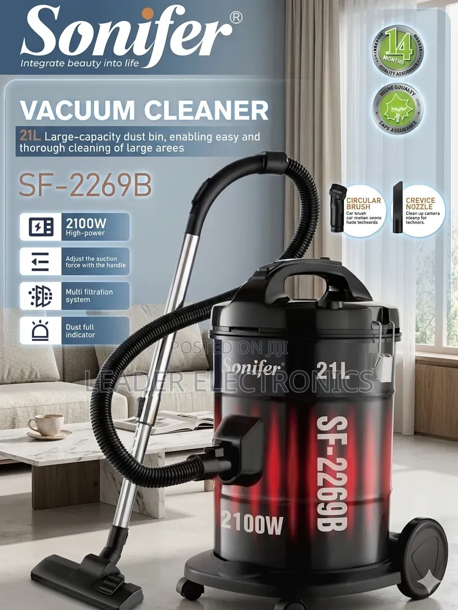 Sonifer Vacuum Cleaner 21l (2100w) – Powerful Cleaning Solution