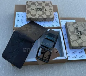 Coach Men's Belt And Wallet Gift Combo