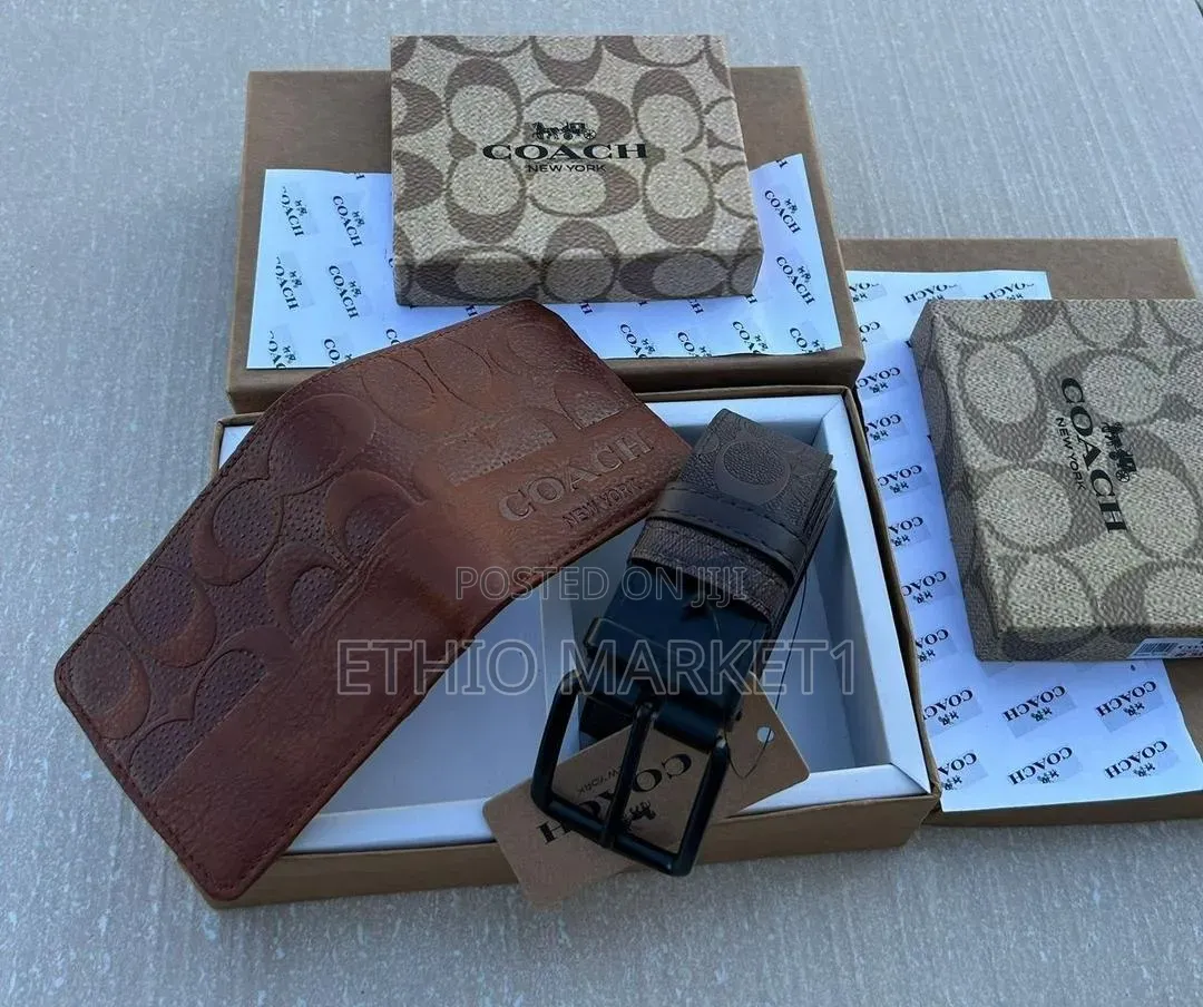 Coach Men's Belt And Wallet Gift Combo