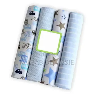 4pcs Flannel Receiving Blankets መቀበያ መጠቅለያ