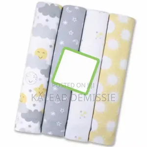 4pcs Flannel Receiving Blankets መቀበያ መጠቅለያ