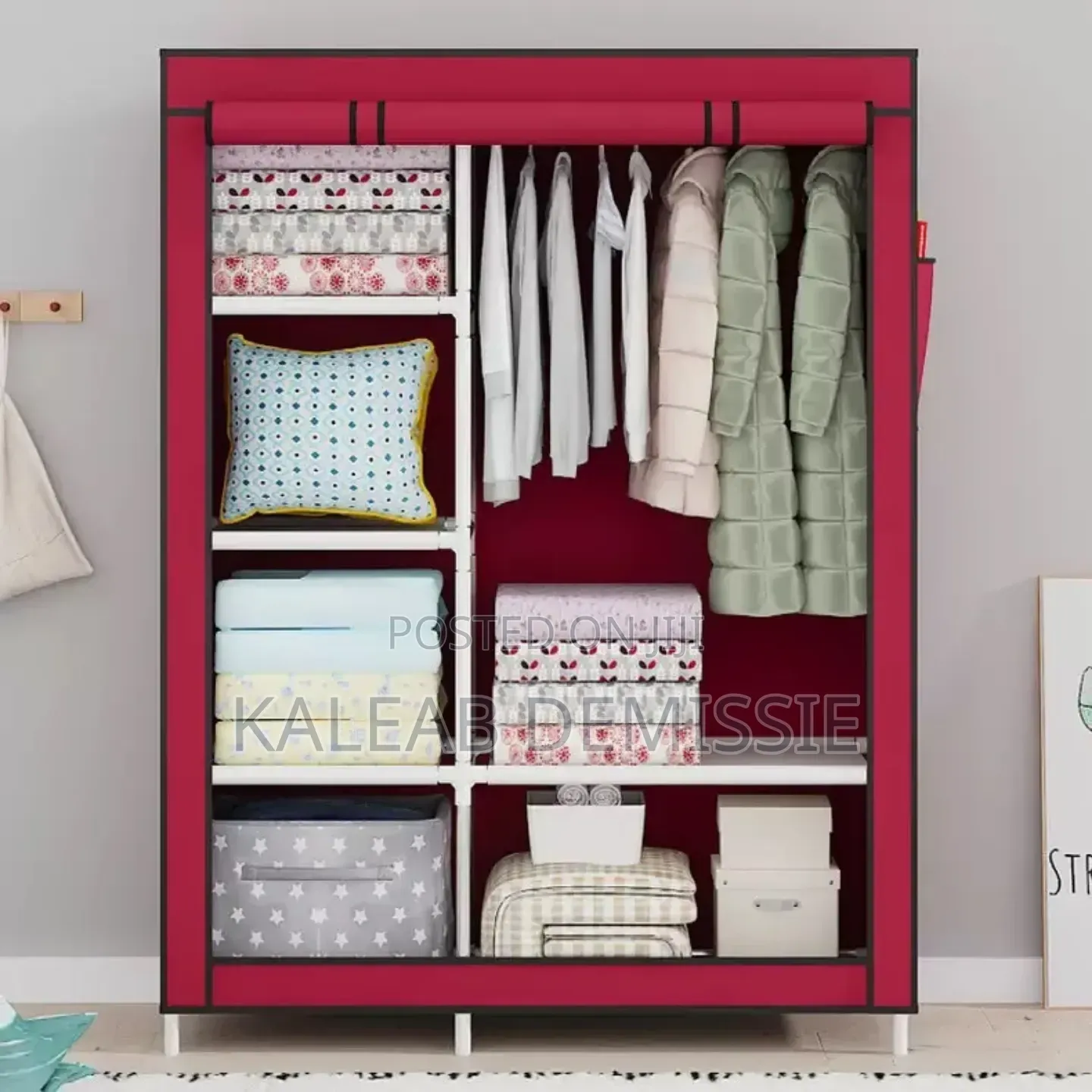 Portable Cloth Wardrobe ዘመናዊ የልብስ ማስቀመጫ ቁምሳጥን