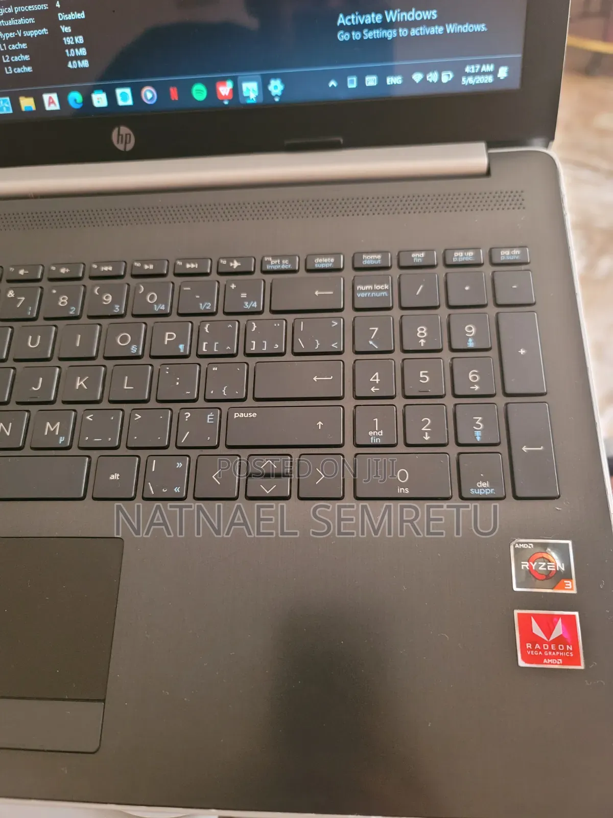 Laptop HP 15 8GB AMD Ryzen 3 HDD 1T