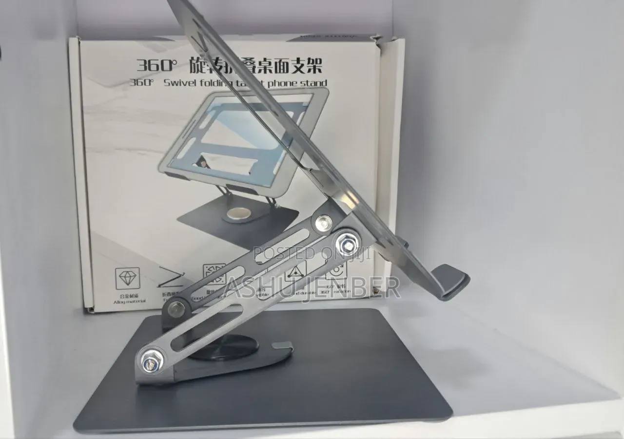 360° Adjustable Laptop Stand – Full Rotation Height Control!