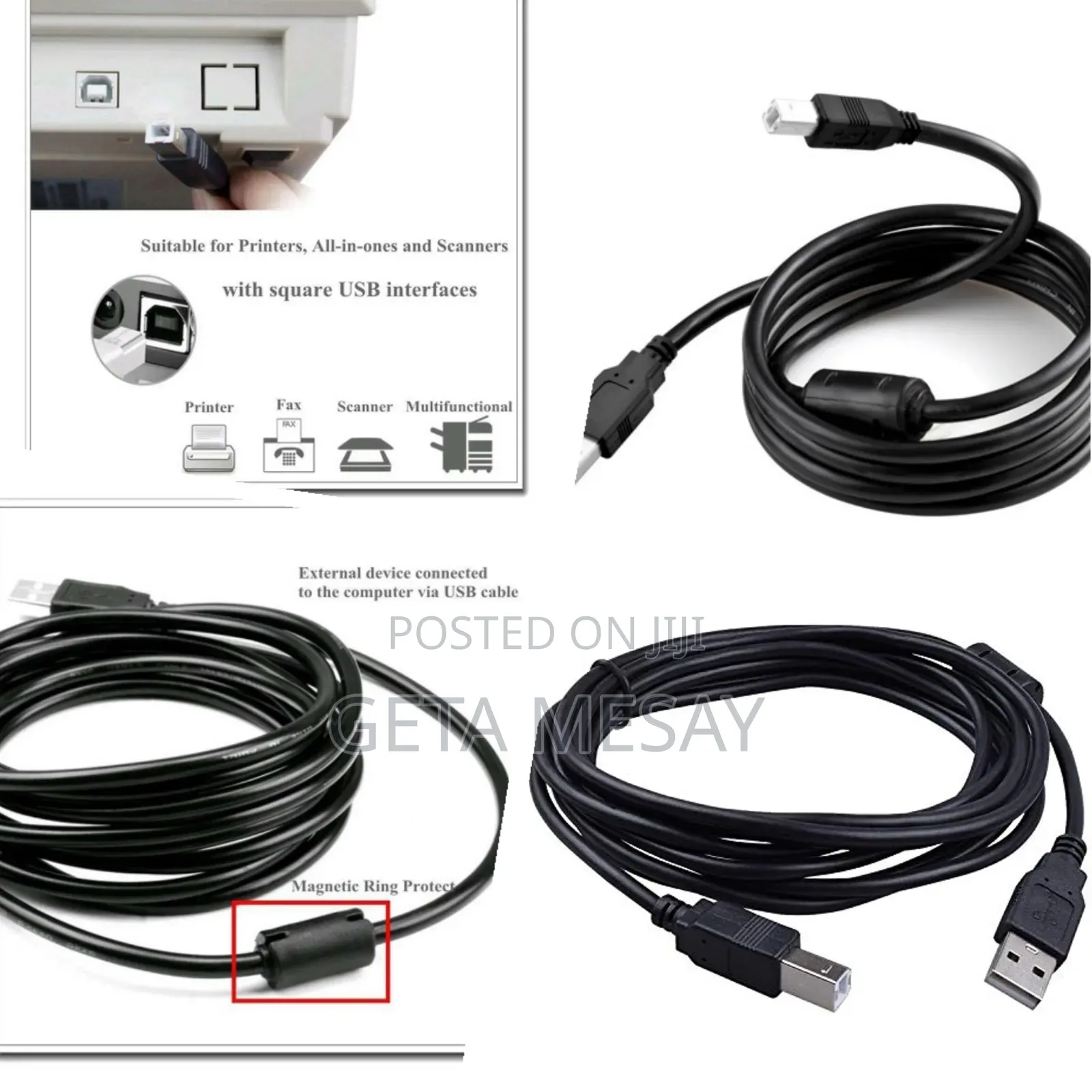 Usb Printer and Scanner Cable High-Speed Data Transfer 1.5m / 3m / 5m