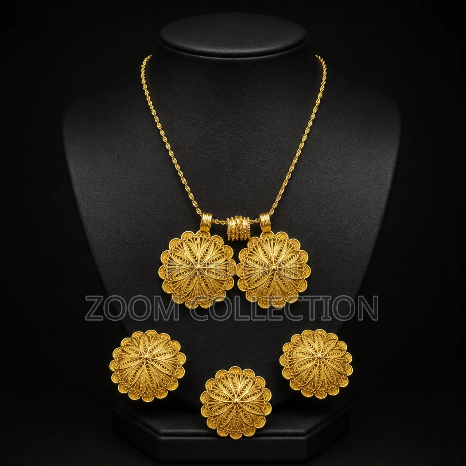 3-Piece Traditional Jewelry Set – Necklace, Earrings Ring